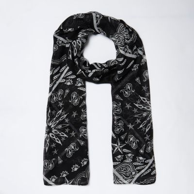 Girls black bandana scarf